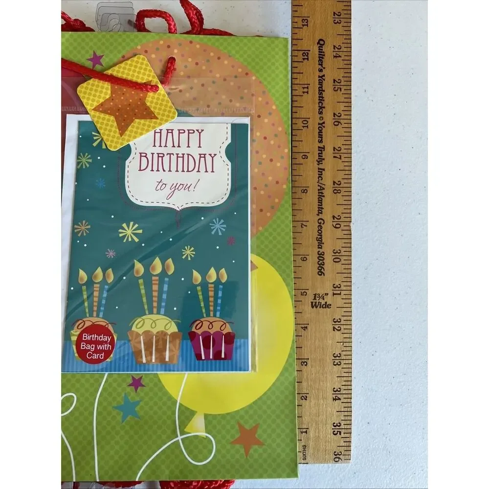 Lot 12 Happy Birthday Gift Bag Set with Greeting Card New Celebrate Holiday Wrap